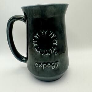 Vintage‎ Montreal Expo 67 Bluish Green Coffee Tea Mug Canada World’s Fairki